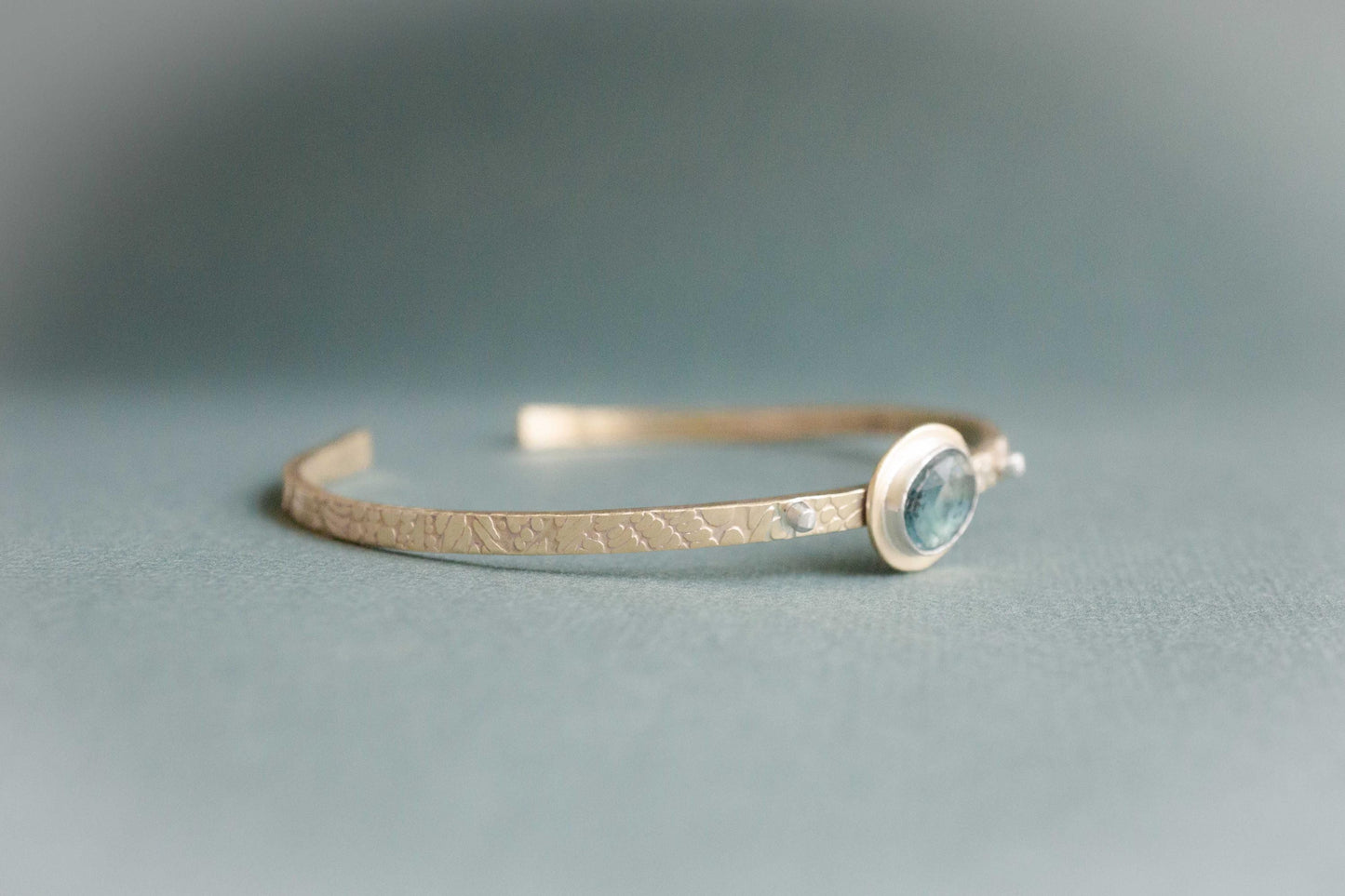 Kyanite Bracelet, Brass Cuff handmade with jewelers brass and fine silver