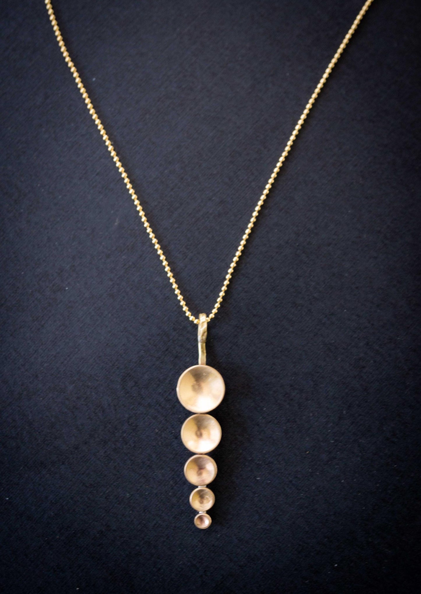Modern Gold Pendant Necklace, Handmade, Geometric Design
