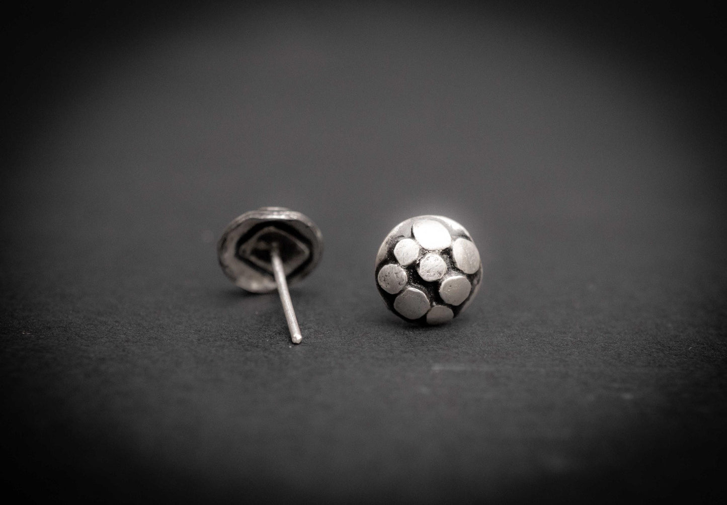 Little Round Stud Earrings | Polka Dot Earrings all sterling silver