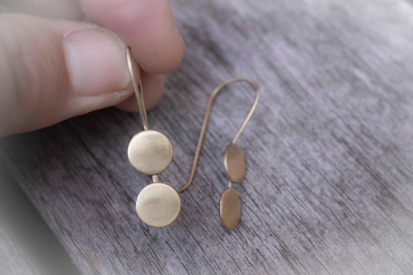 Simple Geometric Gold Earrings: Buttery Brass, Anti-Tarnish