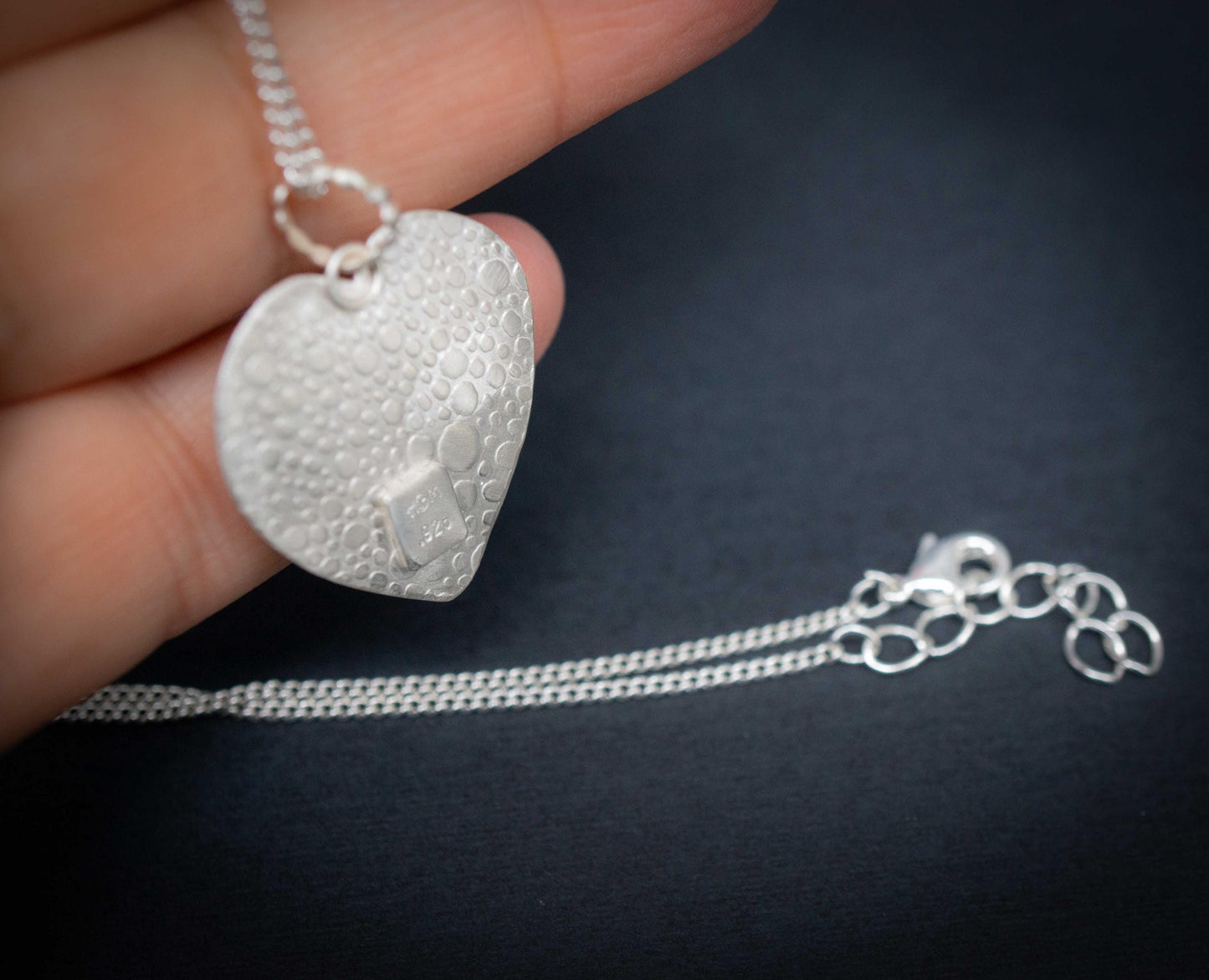 Lapis Lazuli Heart Pendant: Sterling Silver & Jewelers Brass Necklace
