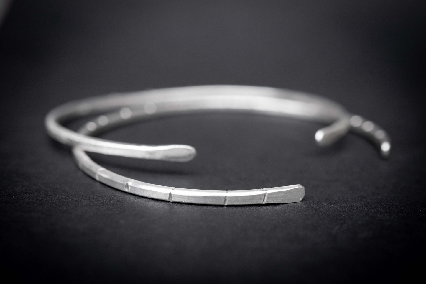 Thin Silver Cuff Bracelets, set of two, Minimalist Cuff Bracelet