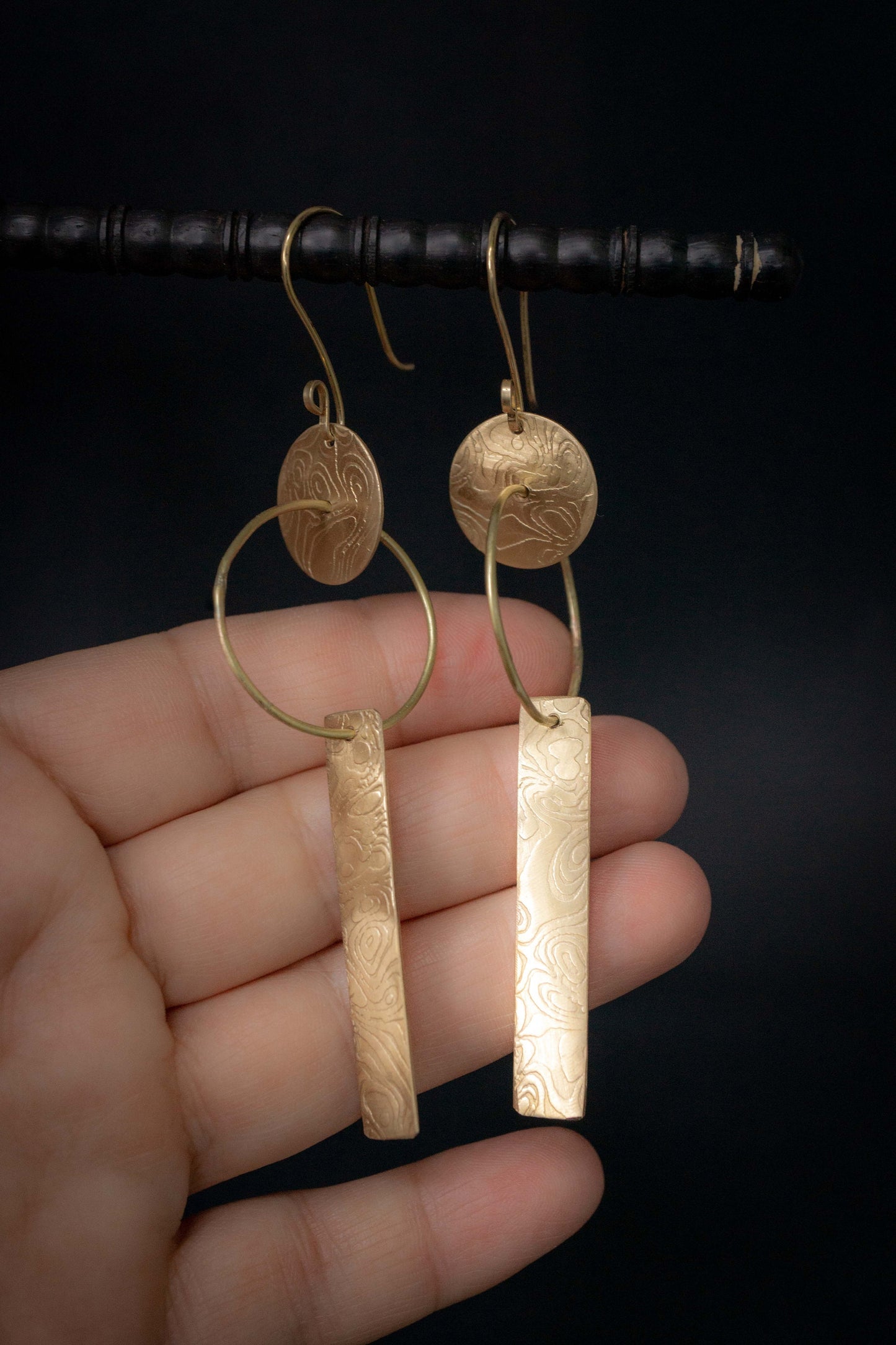 Long Gold Earrings, Geometric Earrings