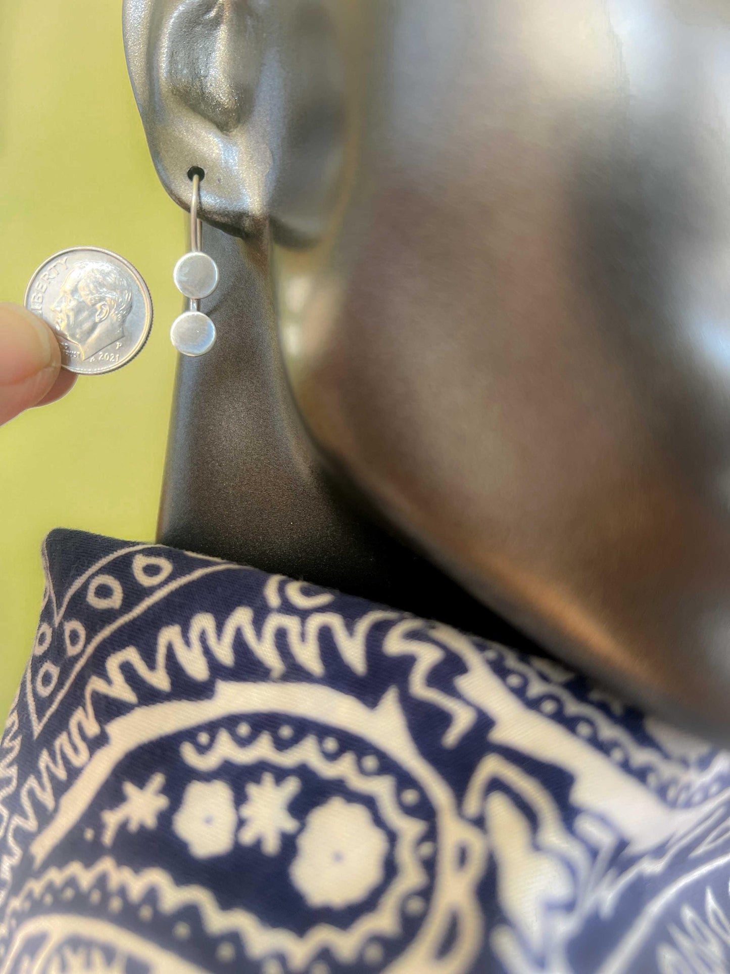 Minimalist Sterling Silver Earrings: Hand-Punched 5mm Discs