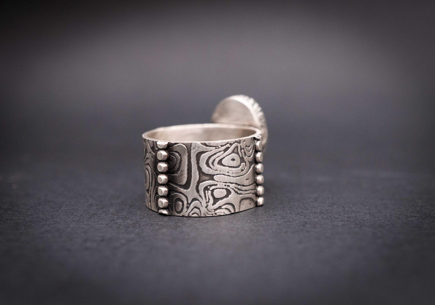 Sterling Silver Lapis Lazuli Ring: Wide Band,  handmade