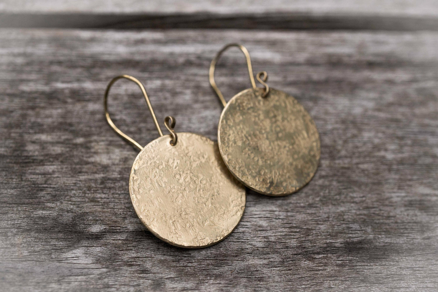 Handmade Brass Disc Earrings: Anti-Tarnish Small Gold Earrings