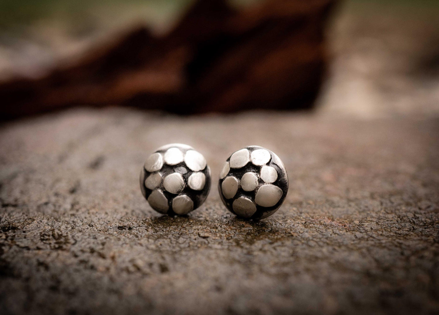 Little Round Stud Earrings | Polka Dot Earrings all sterling silver