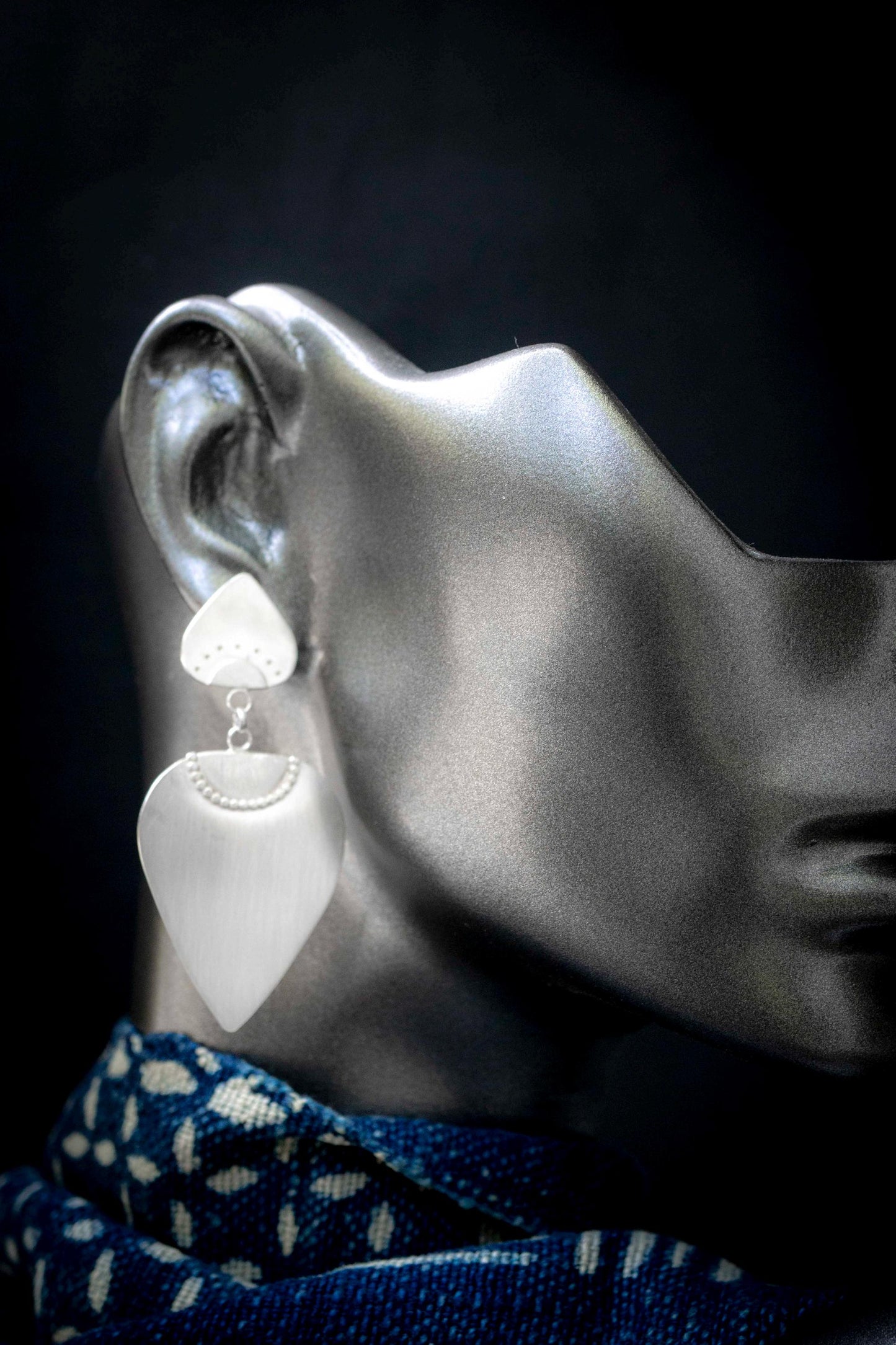 Brushed Sterling Silver Earrings: Handmade Boho Dangle Earrings