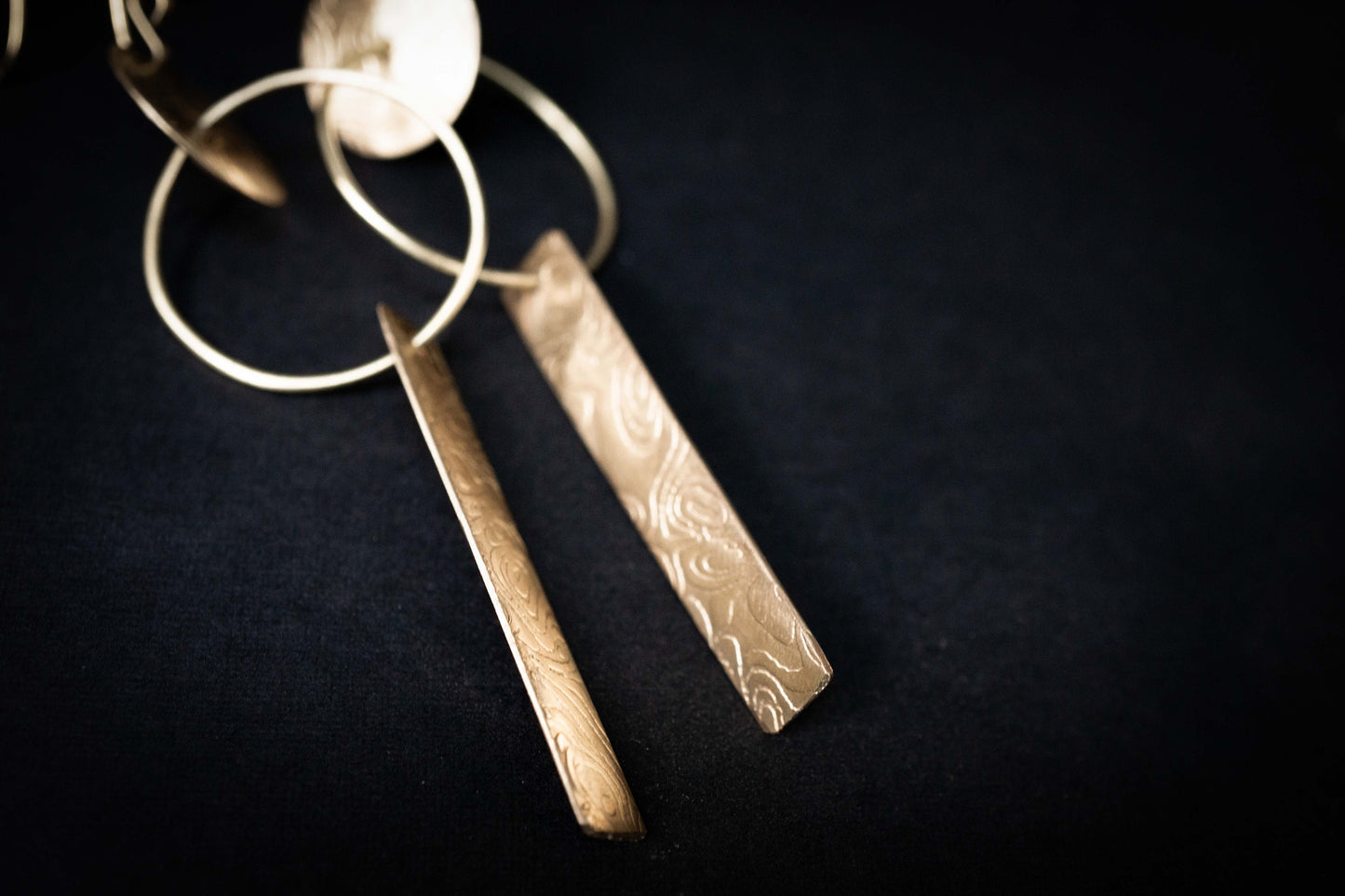 Long Gold Earrings, Geometric Earrings