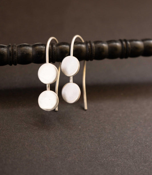 Minimalist Sterling Silver Earrings: Hand-Punched 5mm Discs