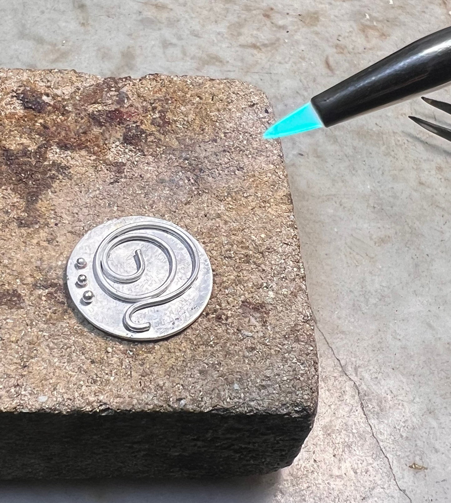 Gratitude Necklace, Sterling Silver , Silver Spiral Pendant