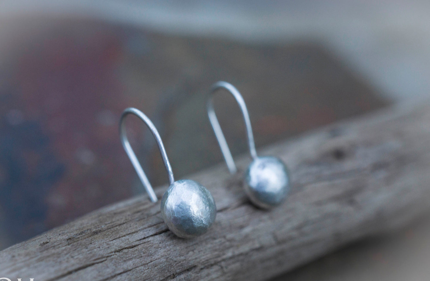 Brushed Sterling Silver Ball Earrings, Investment Silver