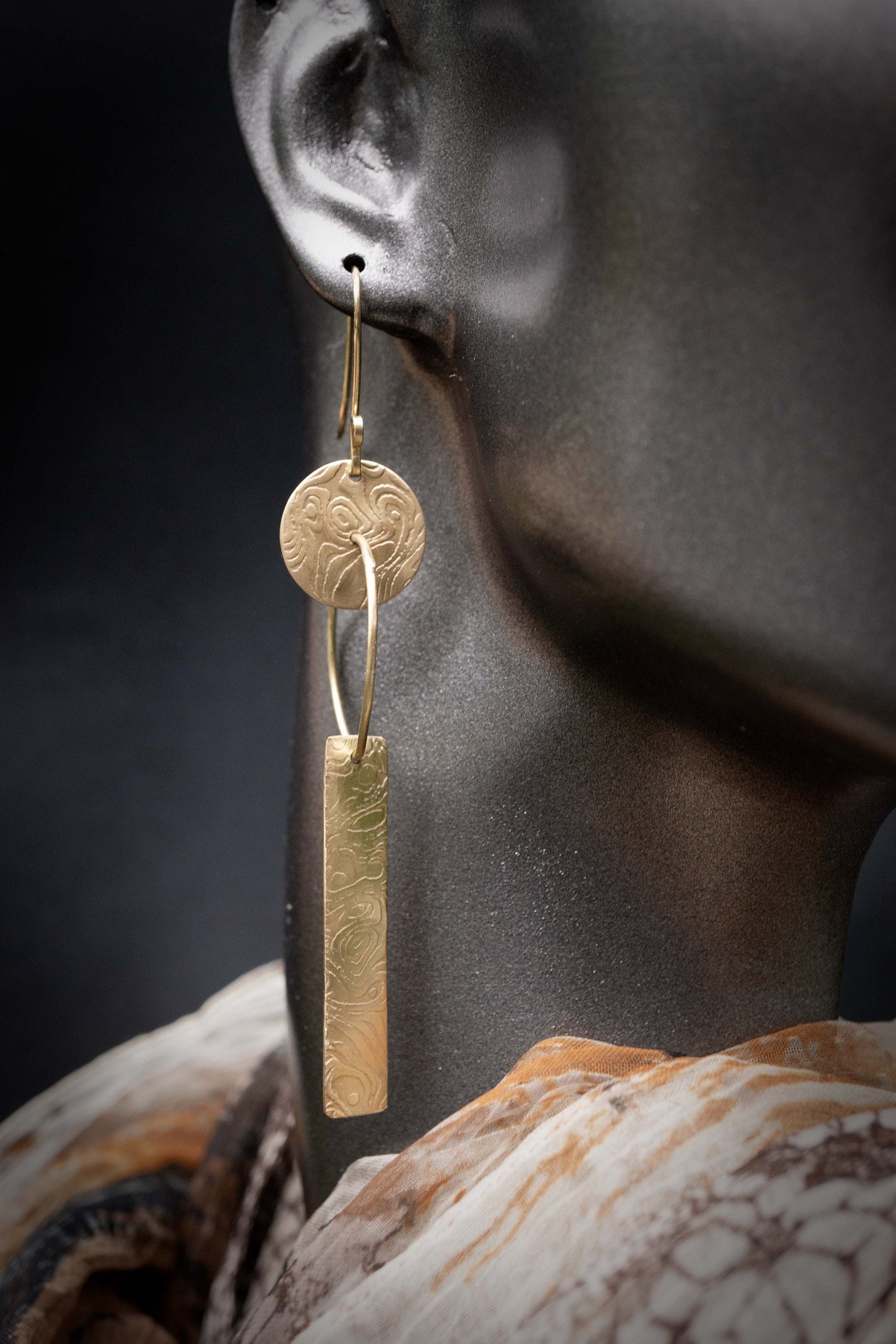 Long Gold Earrings, Geometric Earrings