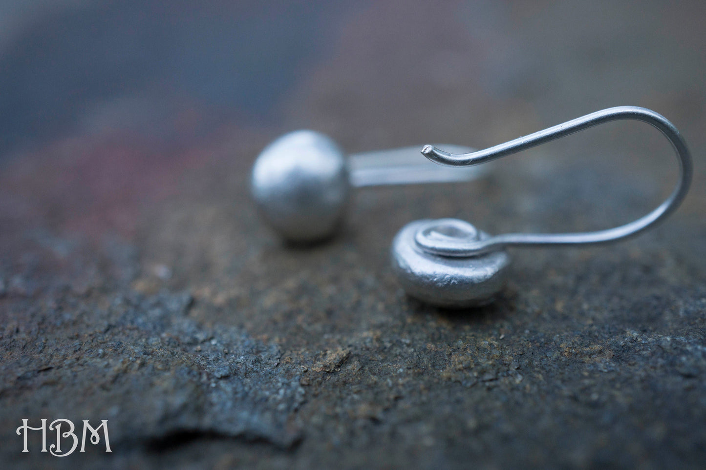 Brushed Sterling Silver Ball Earrings, Investment Silver