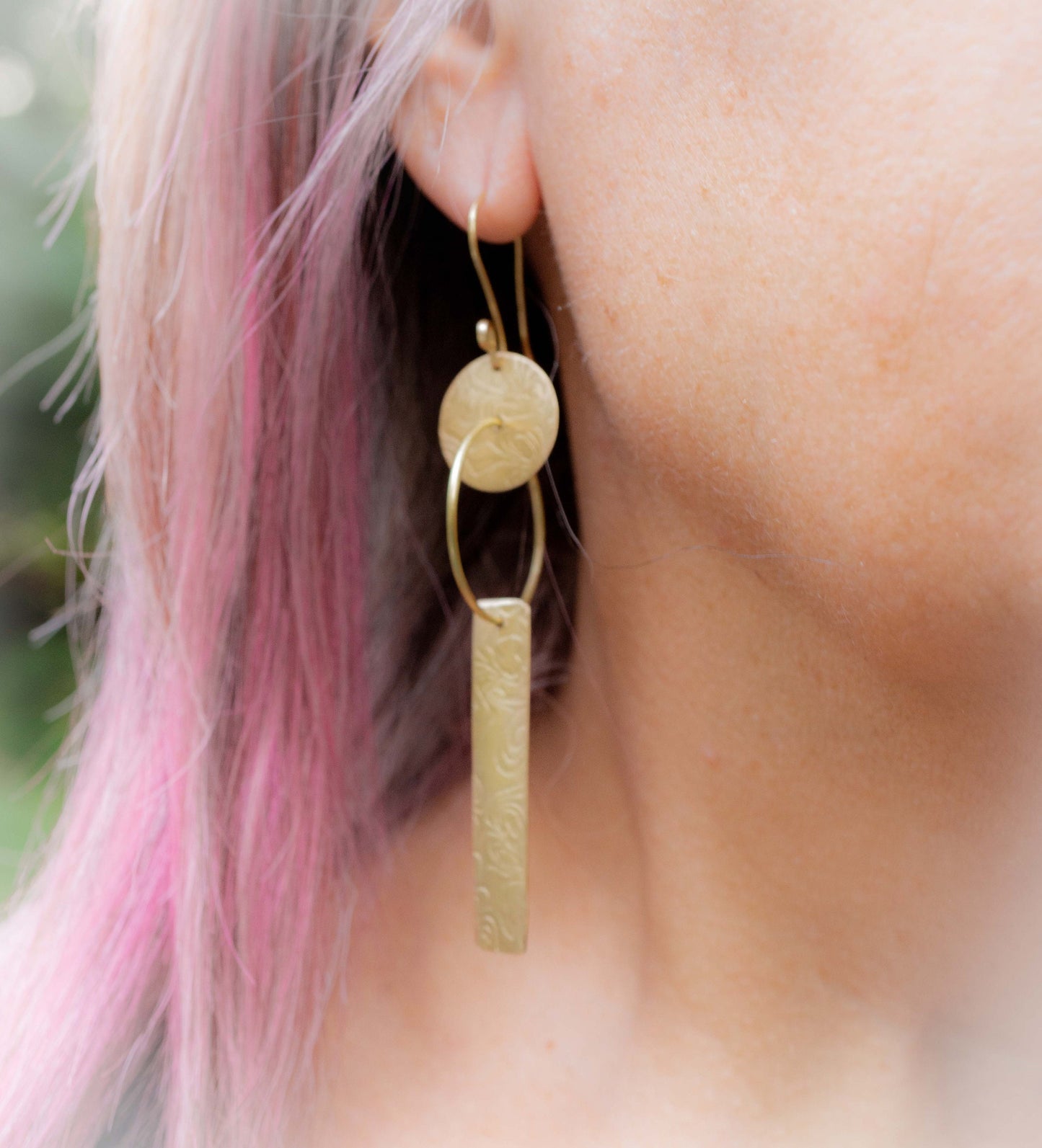 Long Gold Earrings, Geometric Earrings