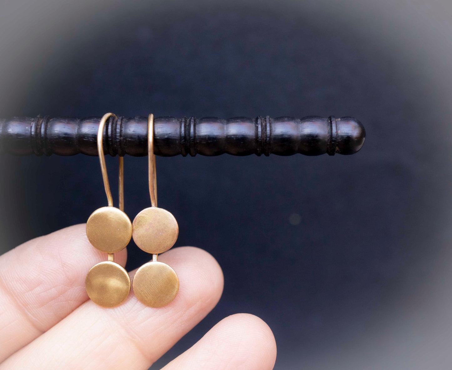 Simple Geometric Gold Earrings: Buttery Brass, Anti-Tarnish