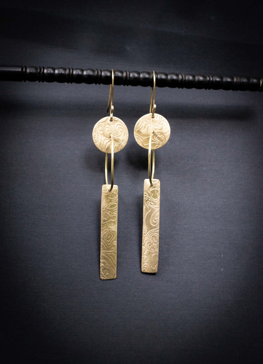 Long Gold Earrings, Geometric Earrings