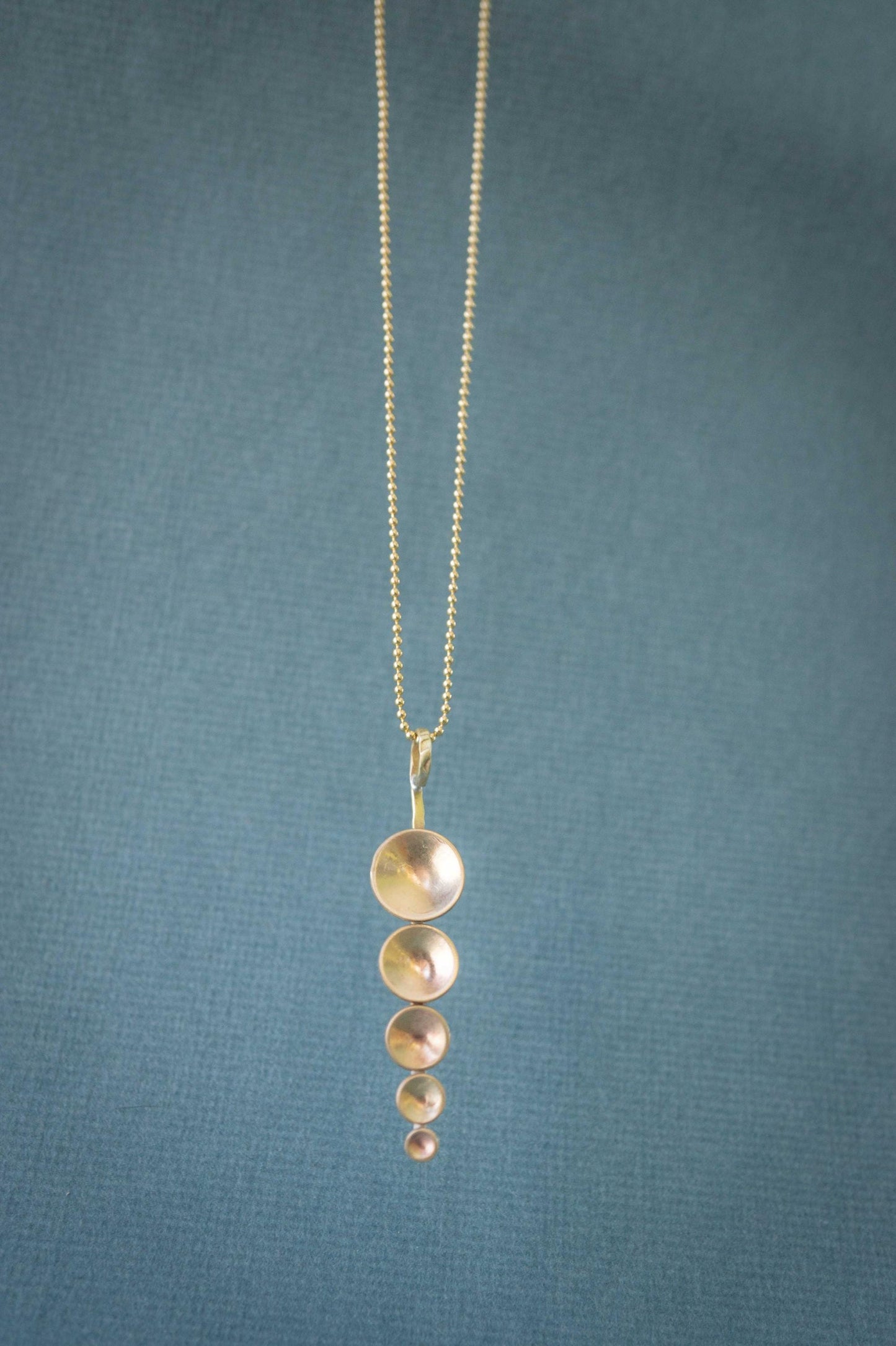 Modern Gold Pendant Necklace, Handmade, Geometric Design