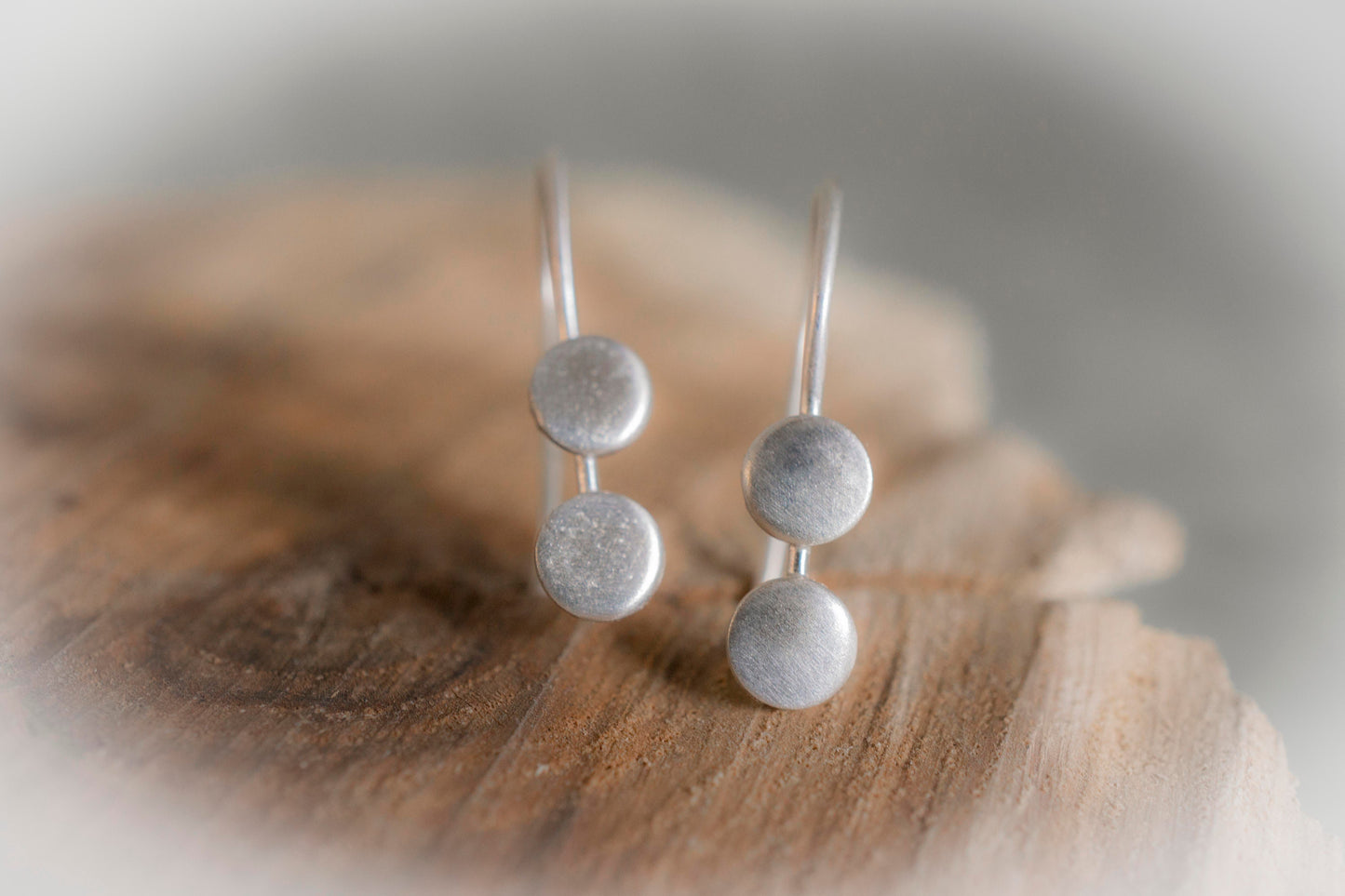 Minimalist Sterling Silver Earrings: Hand-Punched 5mm Discs