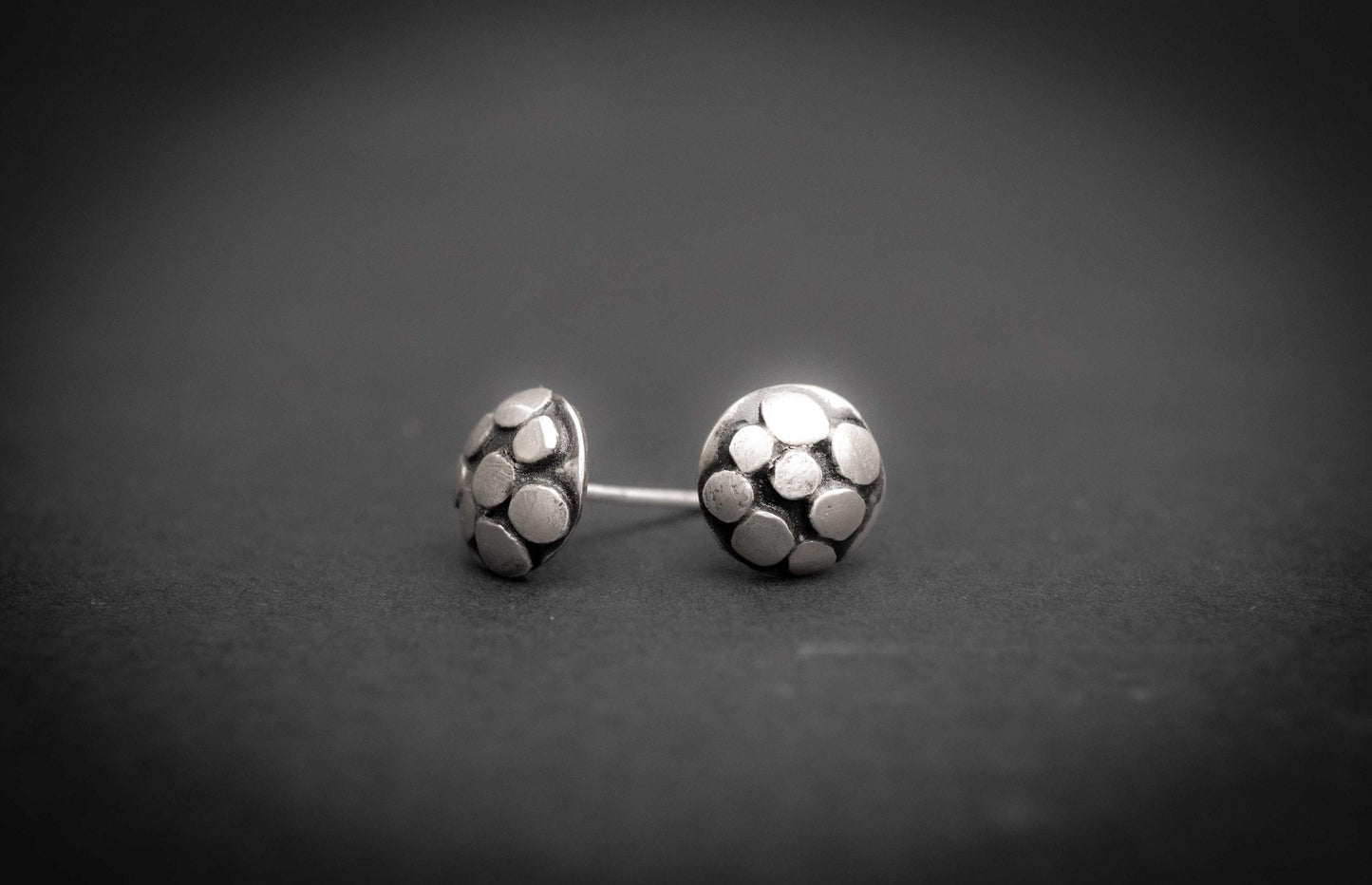 Little Round Stud Earrings | Polka Dot Earrings all sterling silver