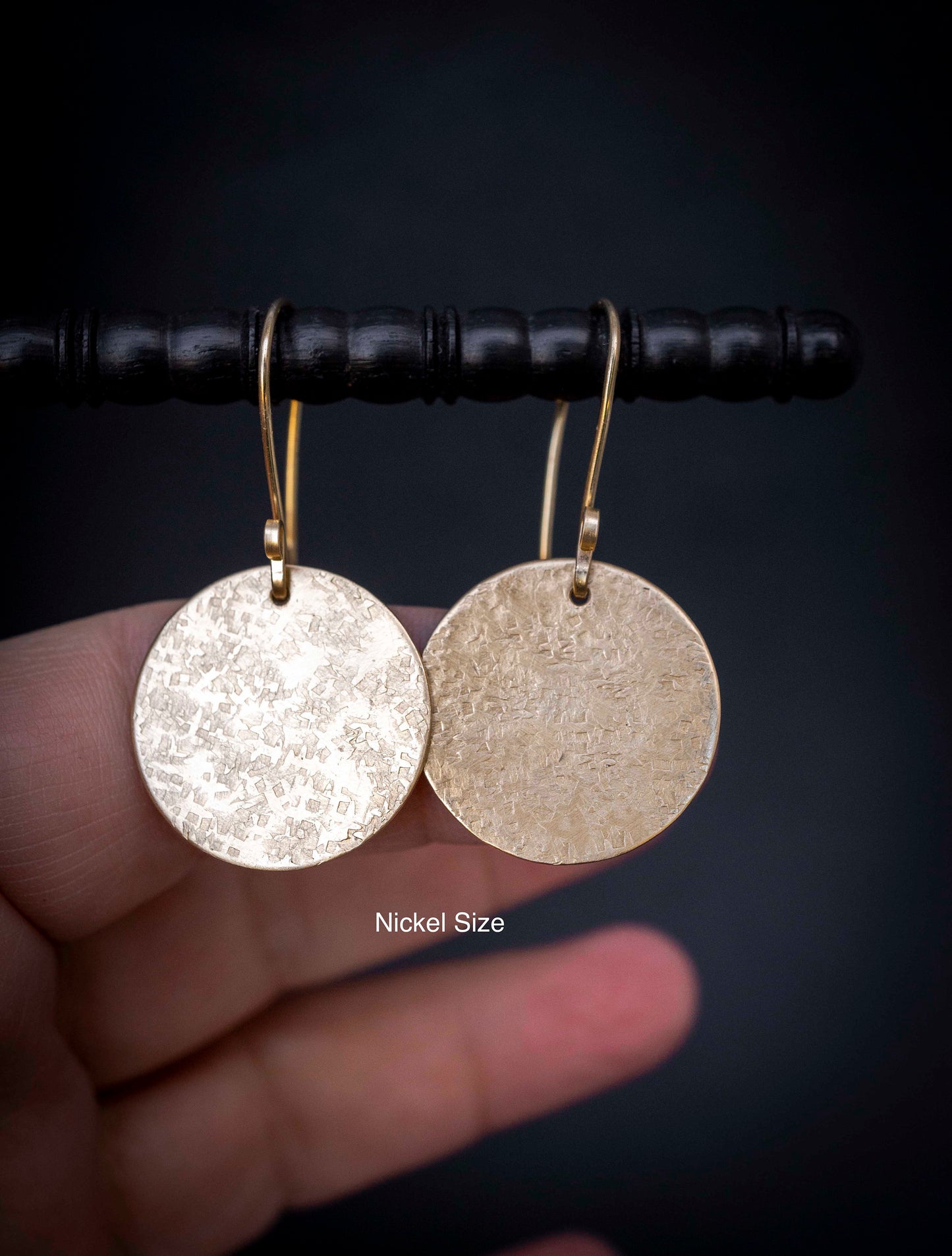 Handmade Brass Disc Earrings: Anti-Tarnish Small Gold Earrings