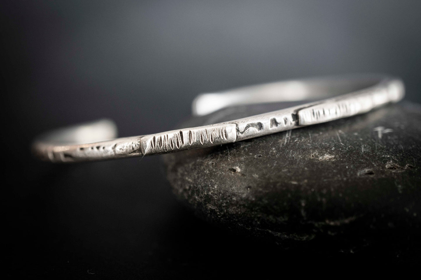 Oxidized Sterling Silver Cuff Bracelet: Rustic Handcrafted Design