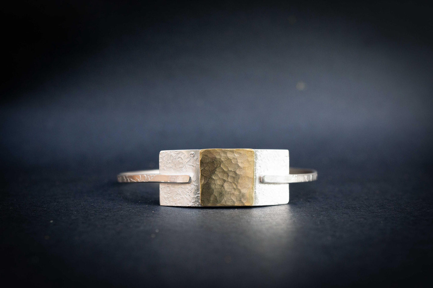 Mixed Metal Stacking Bangle: Sterling Silver & Gold Brass, handmade